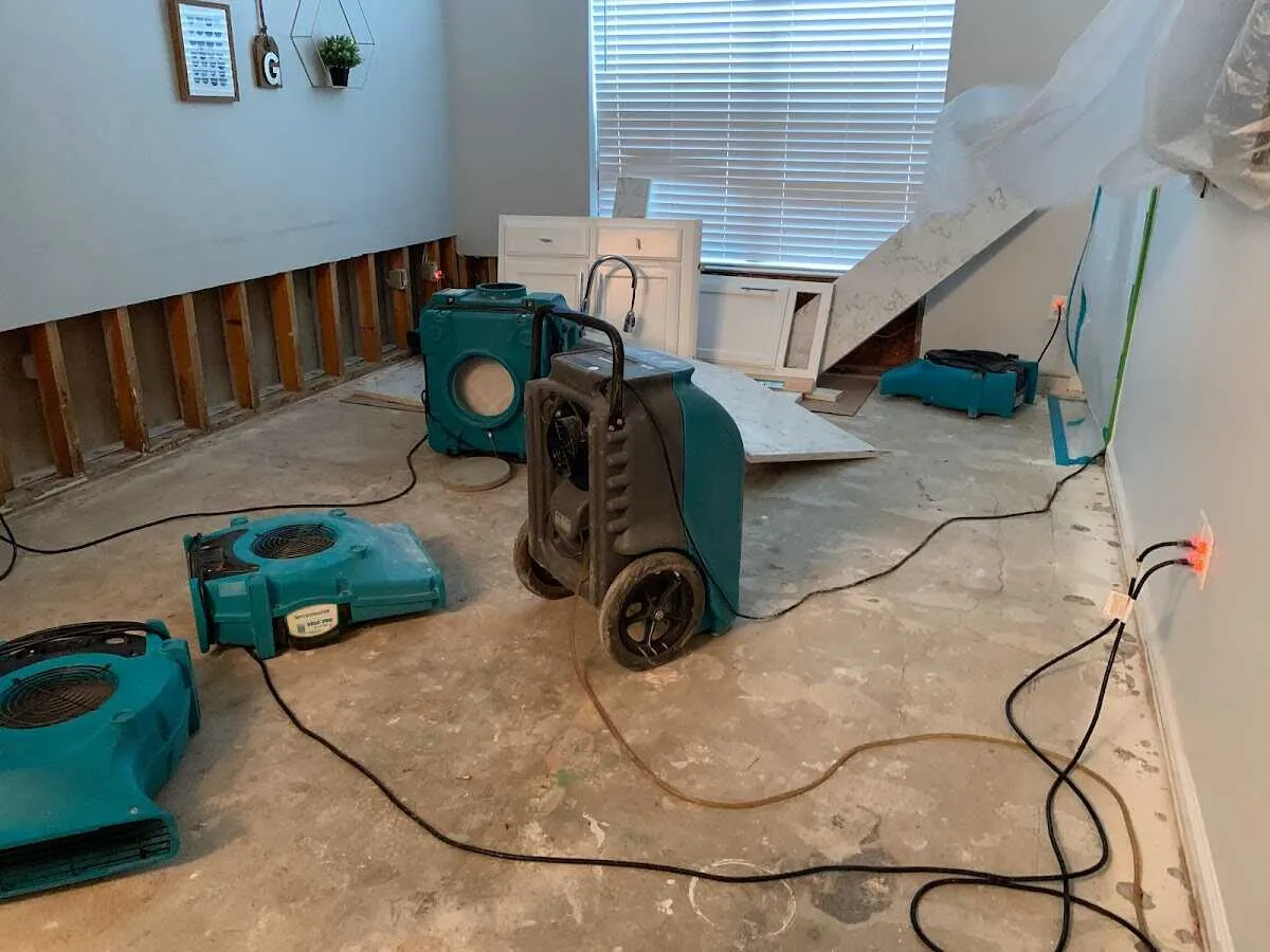 Dehumidifier in flood-cut room for Water Extraction & Removal in Southeast Arcadia